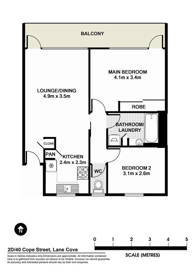 Floorplan of Homely unit listing, 2D/40 Cope Street, Lane Cove NSW 2066