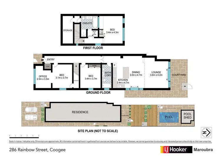 Floorplan of Homely semi-detached listing, 286 Rainbow Street, Coogee NSW 2034