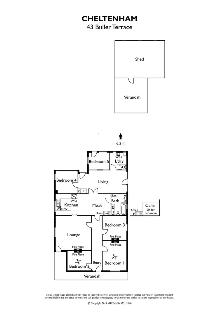 Floorplan of Homely villa listing, 43 Buller Terrace, Cheltenham SA 5014