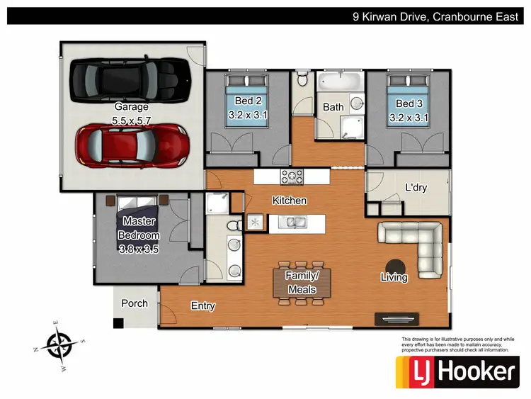 Floorplan of Homely house listing, 9 Kirwan Drive, Cranbourne East VIC 3977