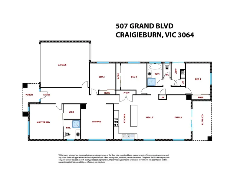 Floorplan of Homely house listing, 507 Grand Blvd, Craigieburn VIC 3064