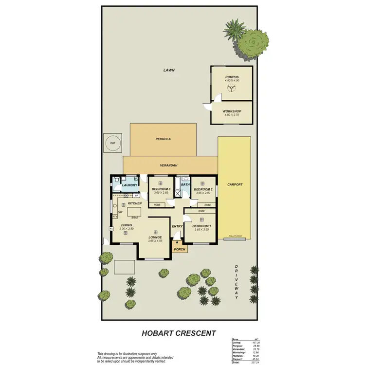 Floorplan of Homely house listing, 2 Hobart Crescent, Banksia Park SA 5091