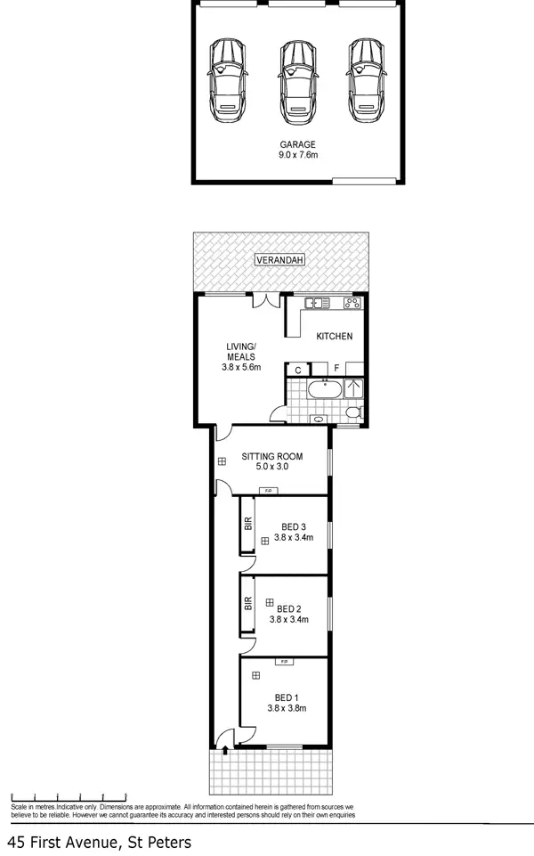 Floorplan of Homely house listing, 45 First Avenue, St Peters SA 5069