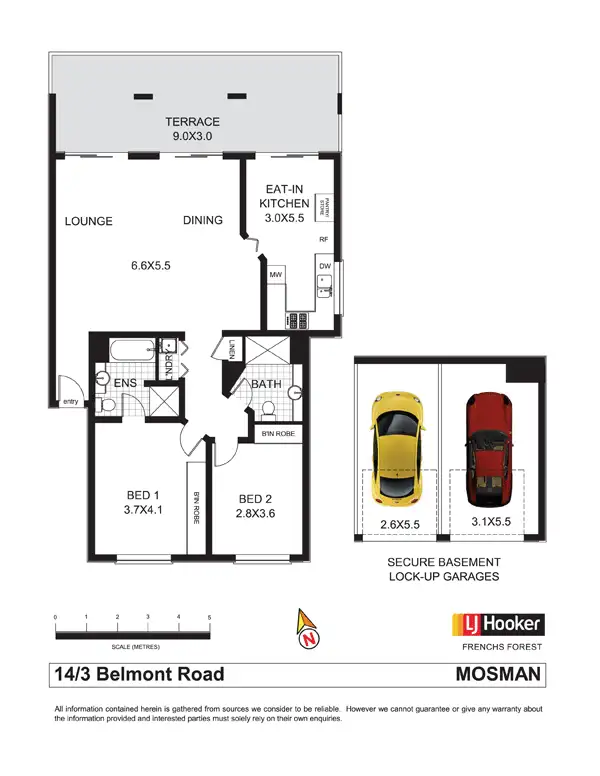 Floorplan of Homely apartment listing, 14/3 Belmont Road, Mosman NSW 2088