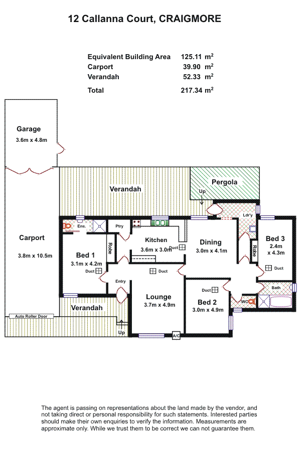 Floorplan of Homely house listing, 12 Callanna Court, Craigmore SA 5114