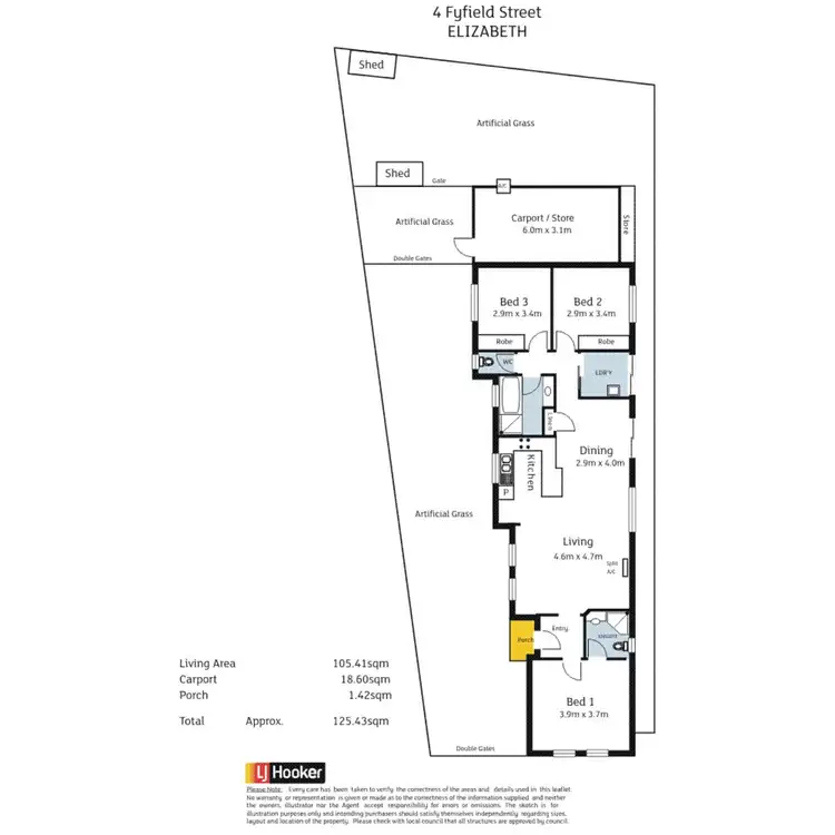 Floorplan of Homely house listing, 4 Fyfield Street, Elizabeth SA 5112