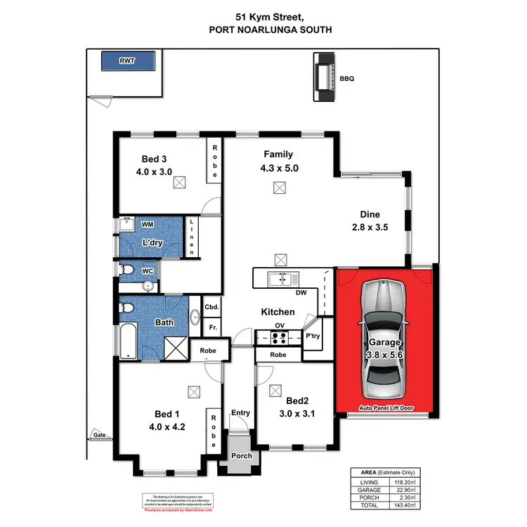 Floorplan of Homely house listing, 51 Kym Street, Port Noarlunga South SA 5167