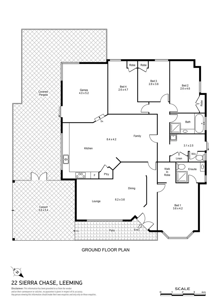 Floorplan of Homely house listing, 22 Sierra Chase, Leeming WA 6149