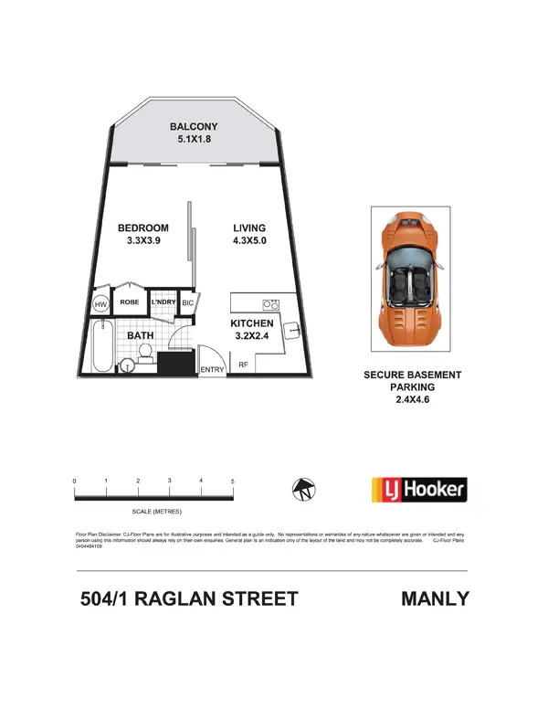 Floorplan of Homely apartment listing, 504/1 Raglan Street, Manly NSW 2095