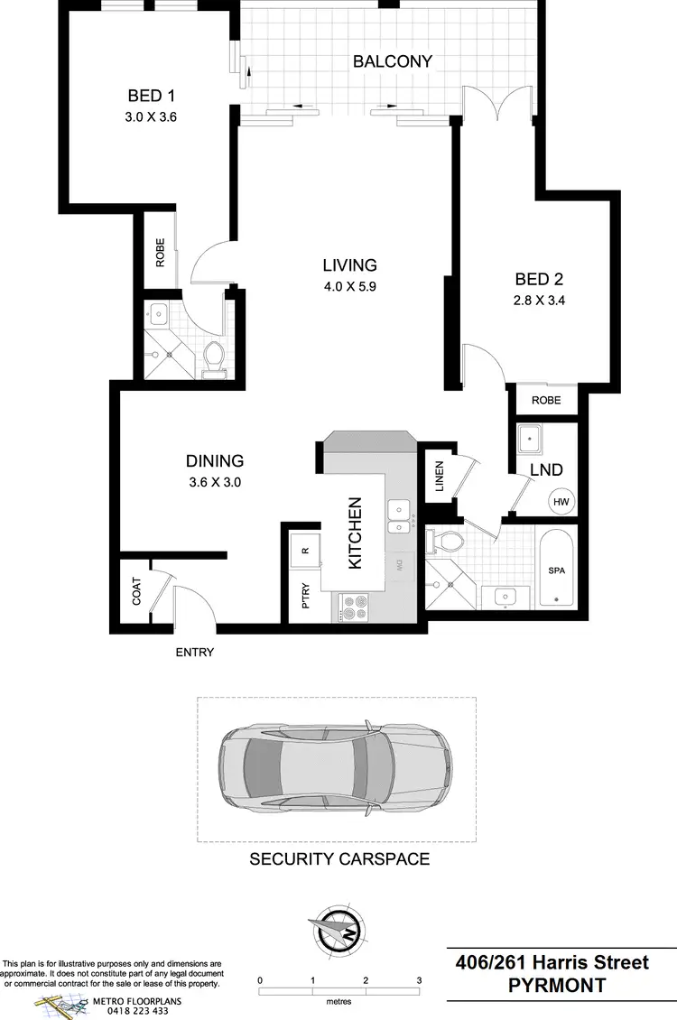 Floorplan of Homely apartment listing, 406/261 Harris Street, Pyrmont NSW 2009