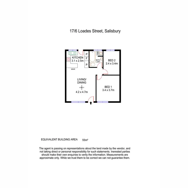 Floorplan of Homely flat listing, 17/6 Loades Street, Salisbury SA 5108