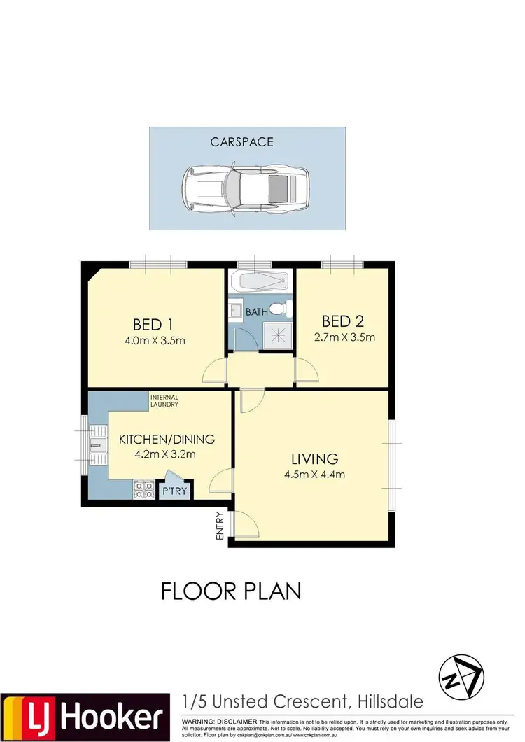 Floorplan of Homely apartment listing, 1/5 Unsted Crescent, Hillsdale NSW 2036