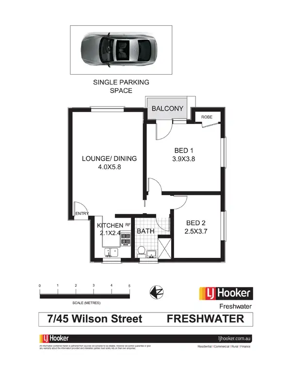 Floorplan of Homely unit listing, 7/45 Wilson Street, Freshwater NSW 2096