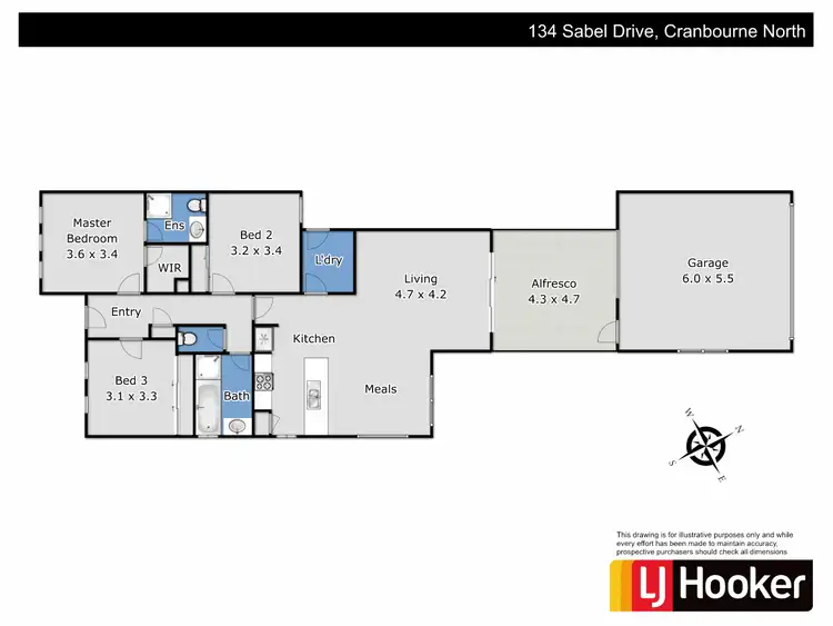 Floorplan of Homely house listing, 134 Sabel Drive, Cranbourne North VIC 3977