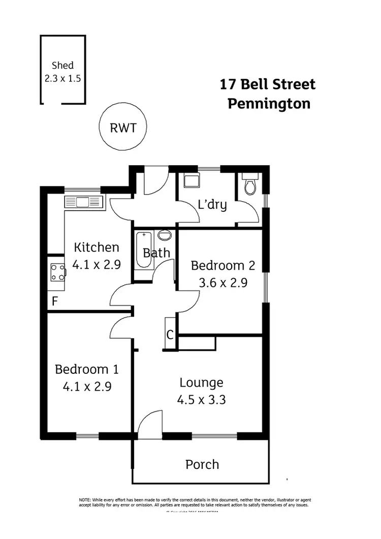 Floorplan of Homely house listing, 17 Bell Street, Pennington SA 5013