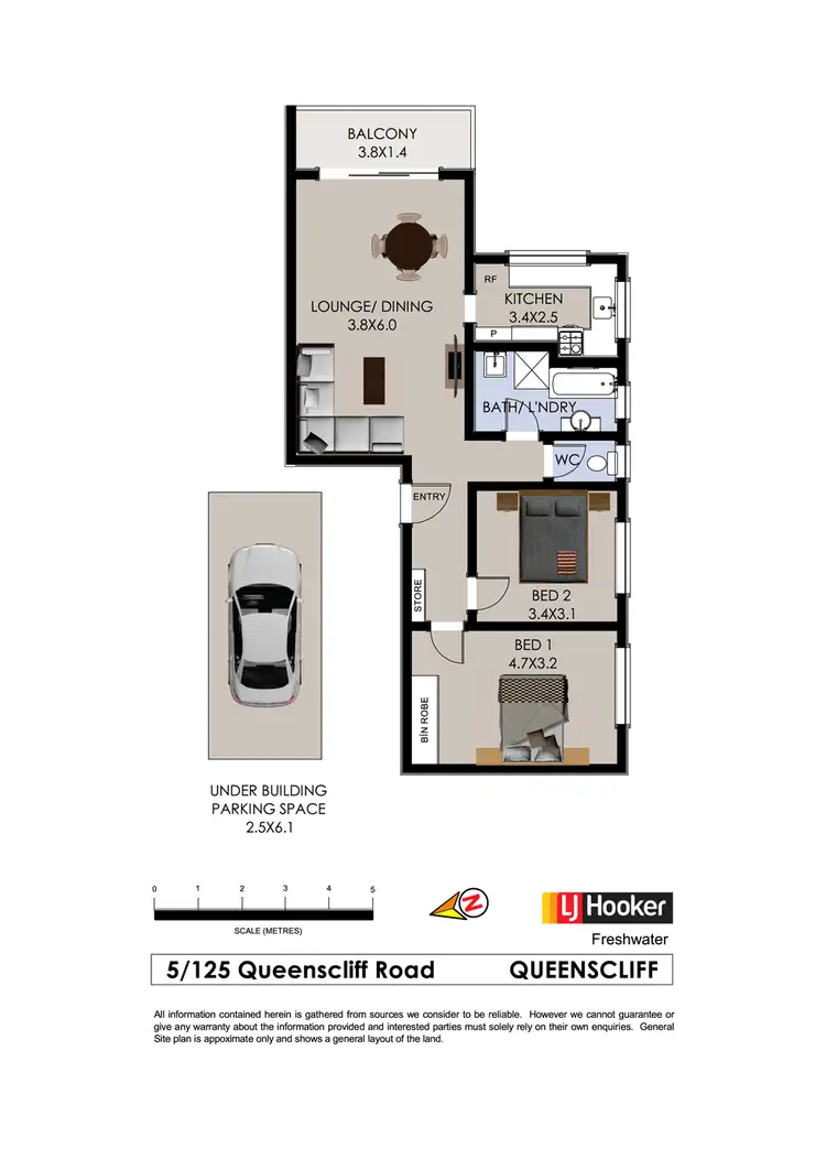 Floorplan of Homely unit listing, 5/125 Queenscliff Road, Queenscliff NSW 2096