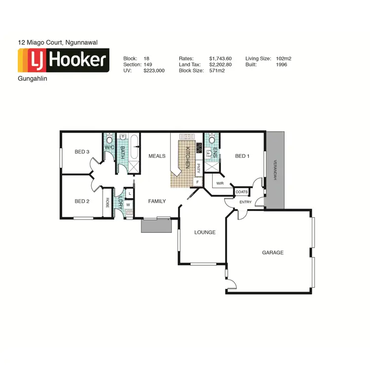 Floorplan of Homely house listing, 12 Miago Court, Ngunnawal ACT 2913