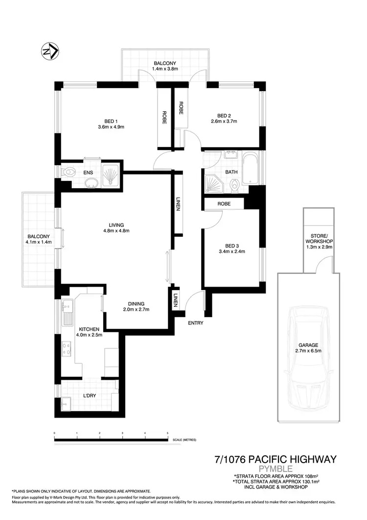 Floorplan of Homely unit listing, Unit 7/1076 Pacific Highway, Pymble NSW 2073