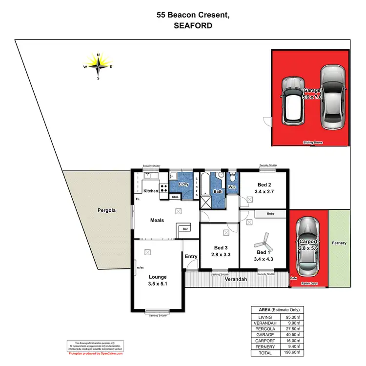 Floorplan of Homely house listing, 55 Beacon Crescent, Seaford SA 5169