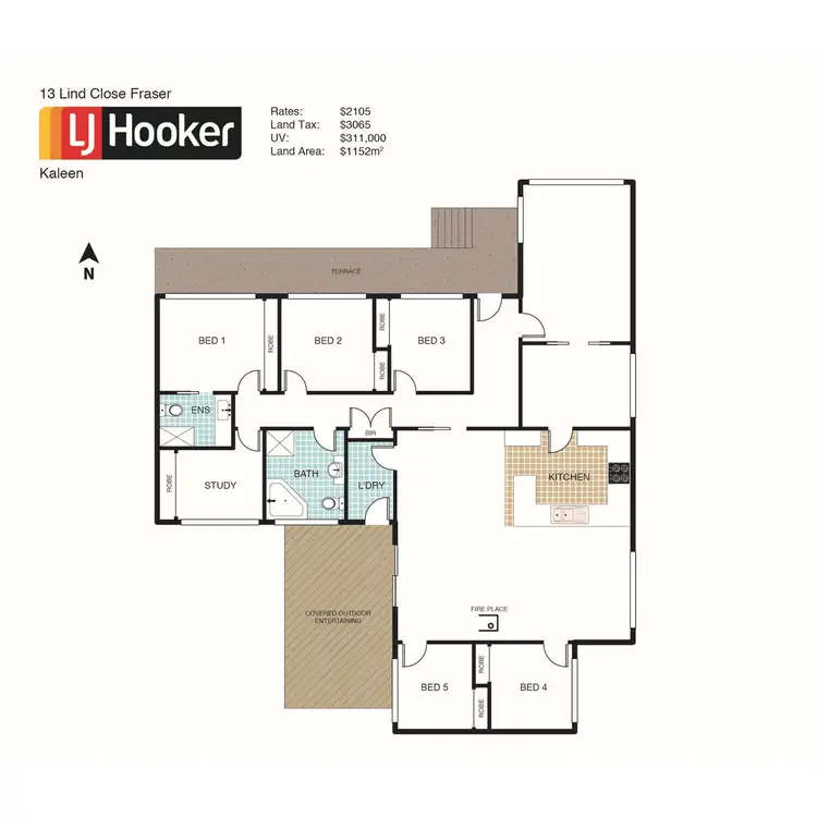 Floorplan of Homely house listing, 13 Lind Close, Fraser ACT 2615