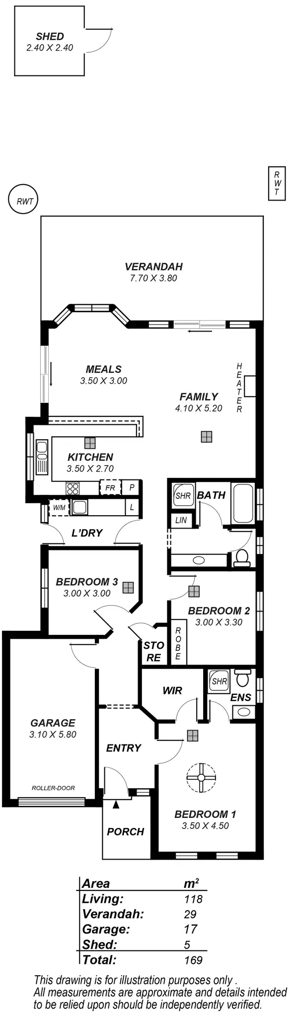 Floorplan of Homely unit listing, 17A Harrow Street, Dover Gardens SA 5048