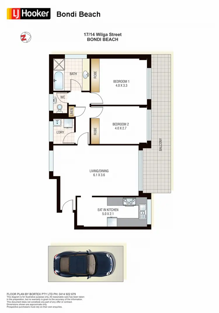 Floorplan of Homely apartment listing, 17/14 Wilga Street, Bondi Beach NSW 2026
