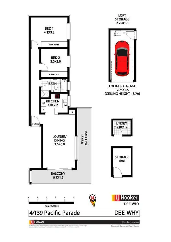 Floorplan of Homely unit listing, 4/139 Pacific Parade, Dee Why NSW 2099