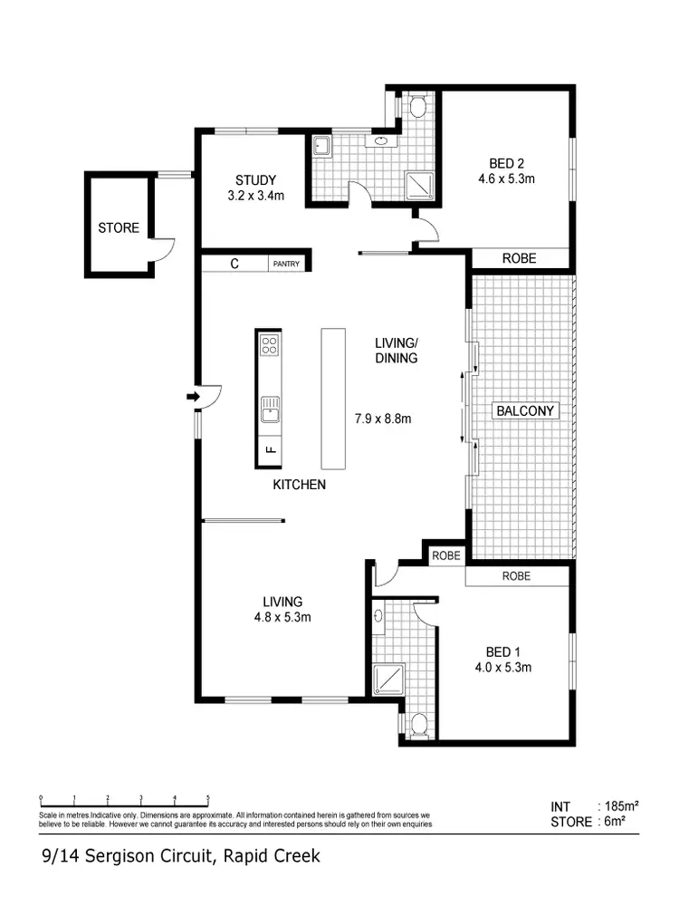 Floorplan of Homely unit listing, 9/14 Sergison Circuit, Rapid Creek NT 810