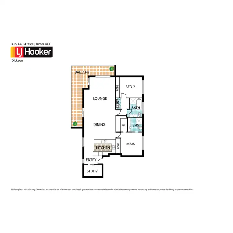 Floorplan of Homely unit listing, 33/5 Gould Street, Turner ACT 2612