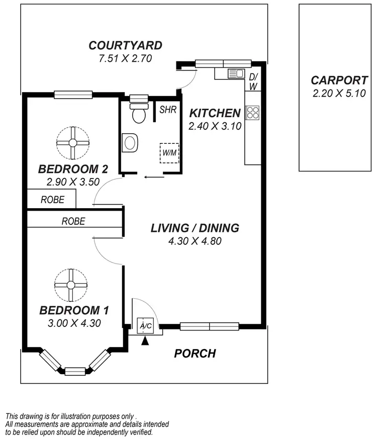 Floorplan of Homely unit listing, 2/451 Kensington Road, Rosslyn Park SA 5072