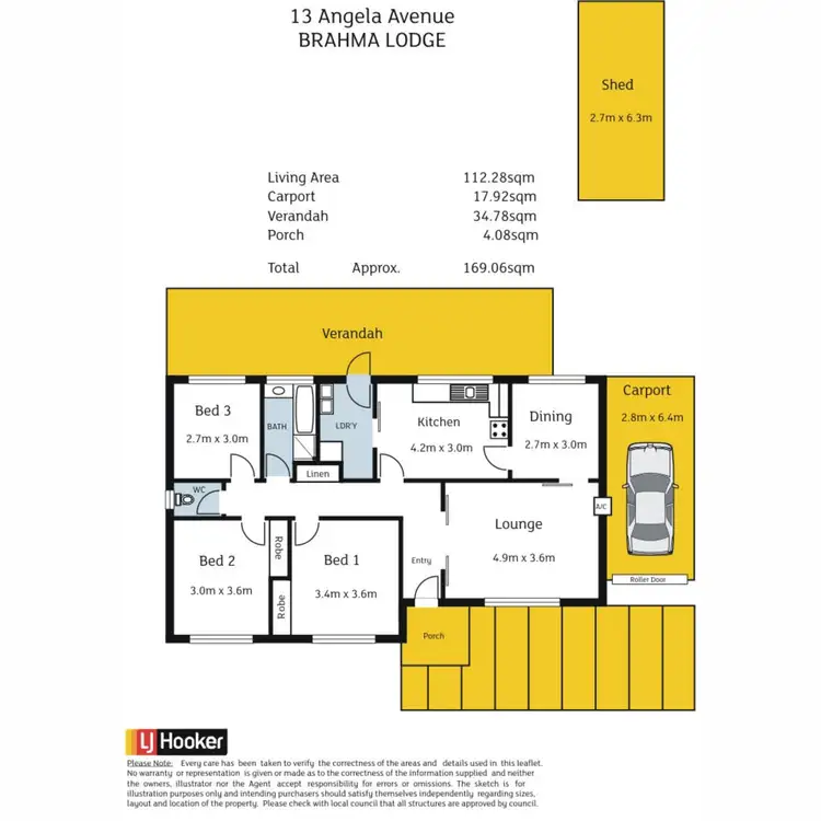 Floorplan of Homely house listing, 13 Angela Avenue, Brahma Lodge SA 5109