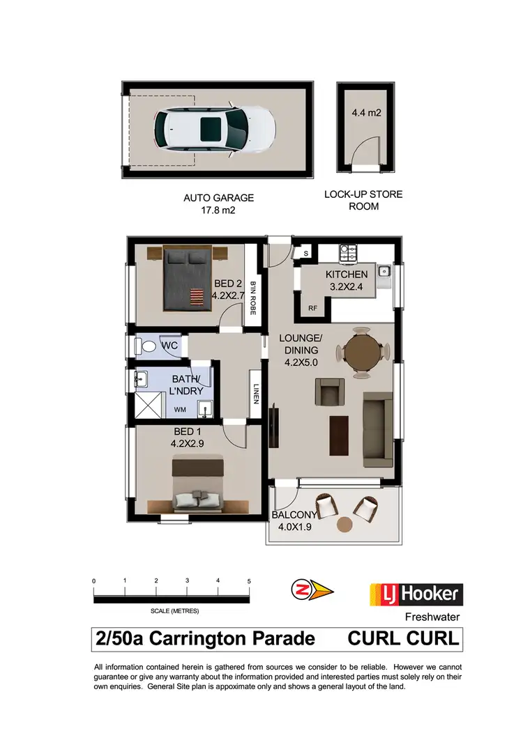 Floorplan of Homely unit listing, 2/50a Carrington Parade, Curl Curl NSW 2096