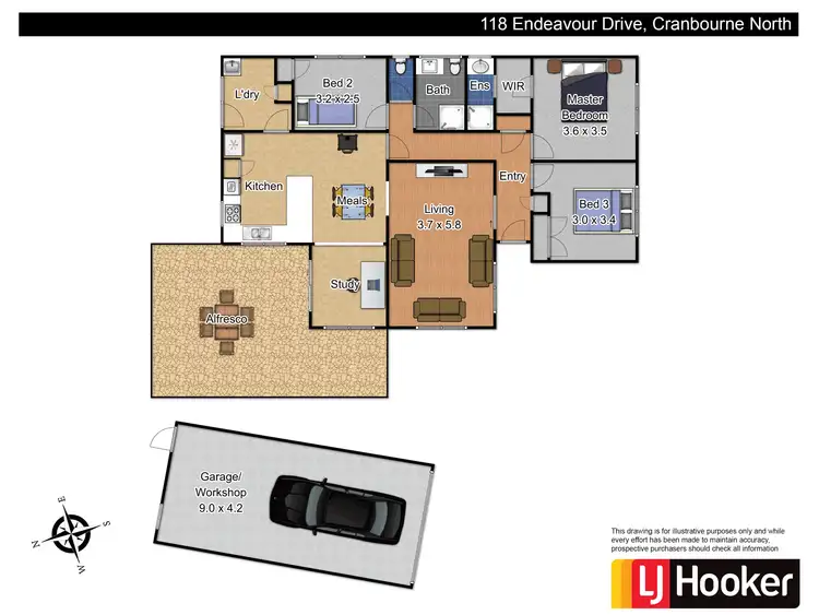 Floorplan of Homely house listing, 118 Endeavour Drive, Cranbourne North VIC 3977