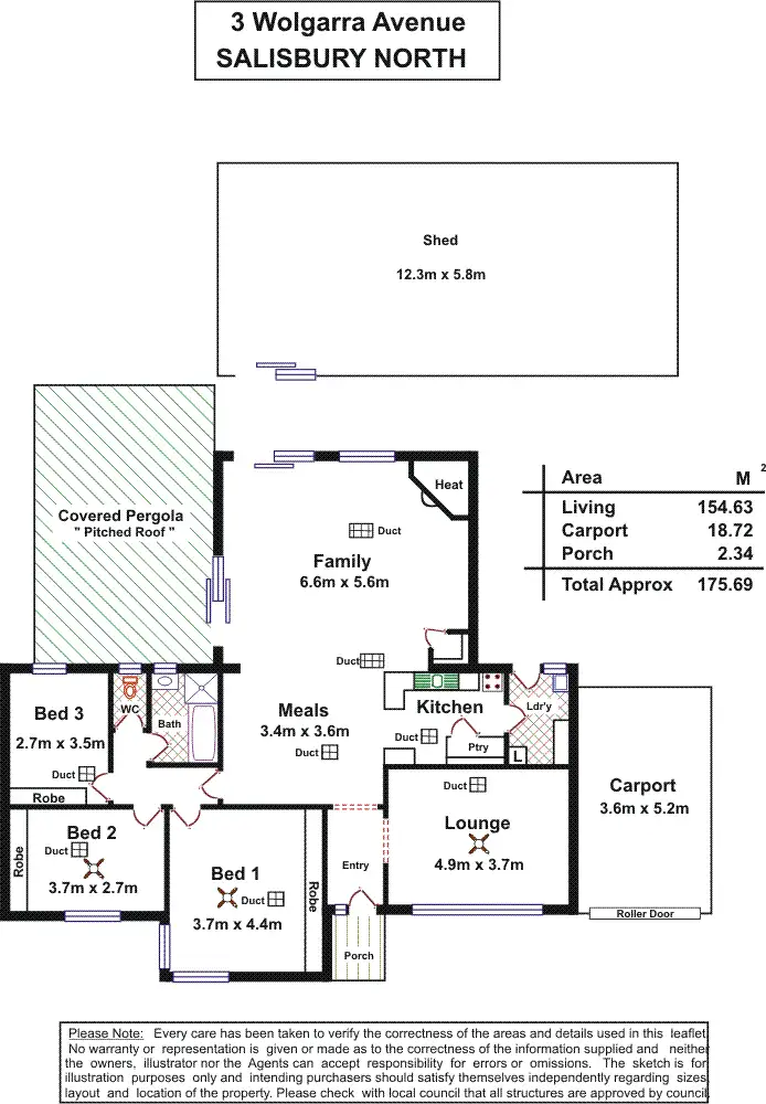 Floorplan of Homely house listing, 3 Wolgarra Street, Salisbury North SA 5108