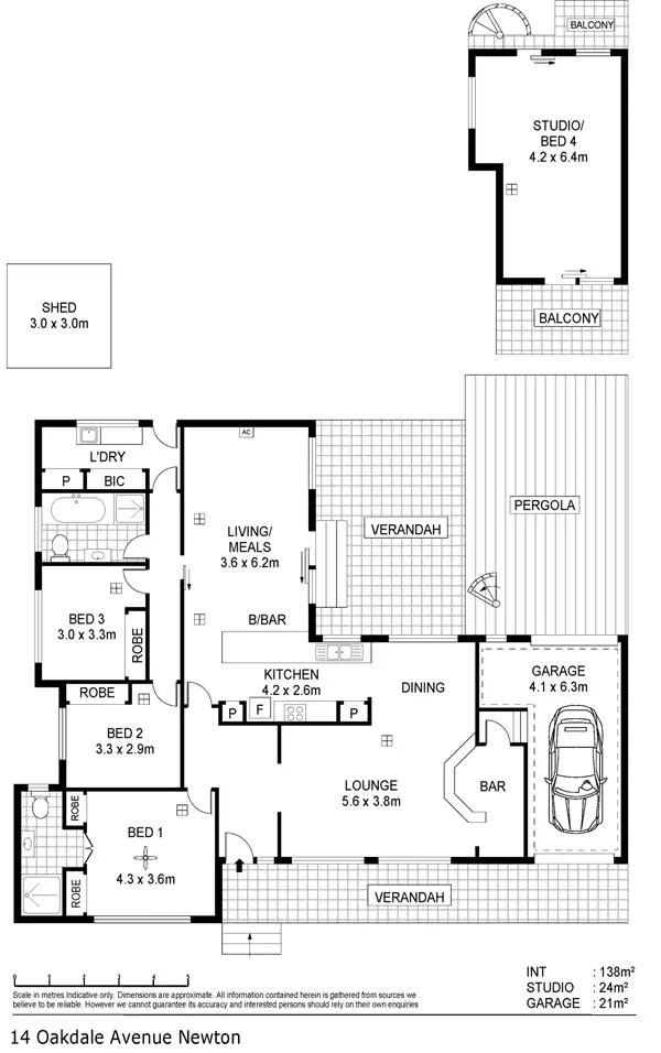 Floorplan of Homely house listing, 14 Oakdale Avenue, Newton SA 5074