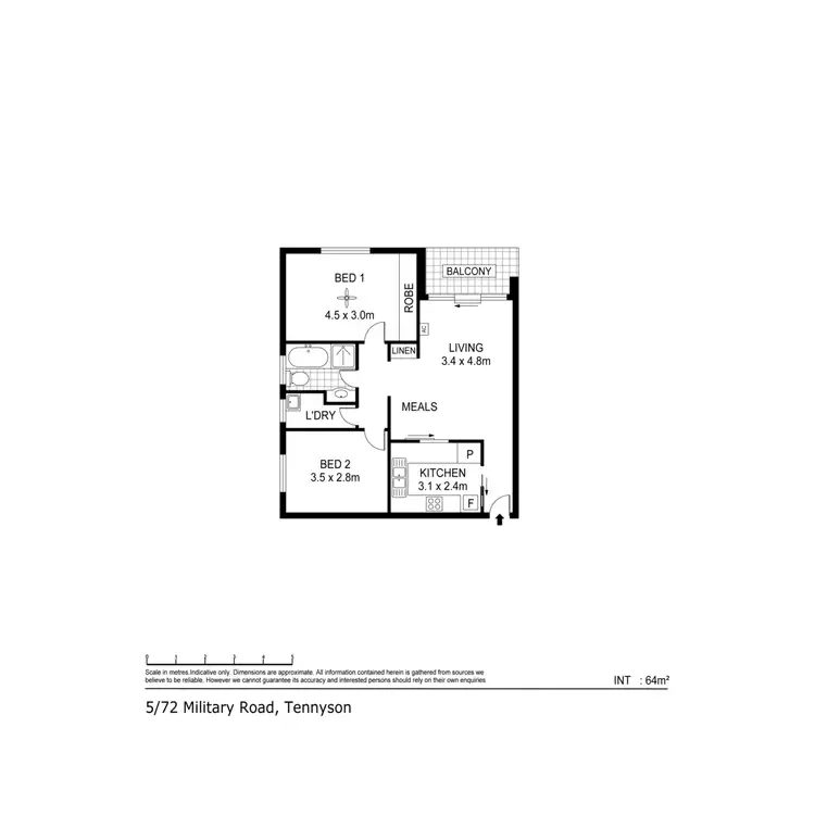 Floorplan of Homely apartment listing, 5/72 Military Road, Tennyson SA 5022