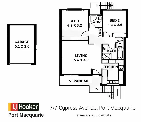 Floorplan of Homely unit listing, 7/7 Cypress Avenue, Port Macquarie NSW 2444