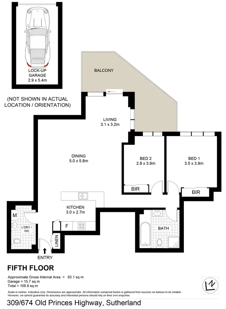 Floorplan of Homely unit listing, 309/674 Old Princes Highway, Sutherland NSW 2232