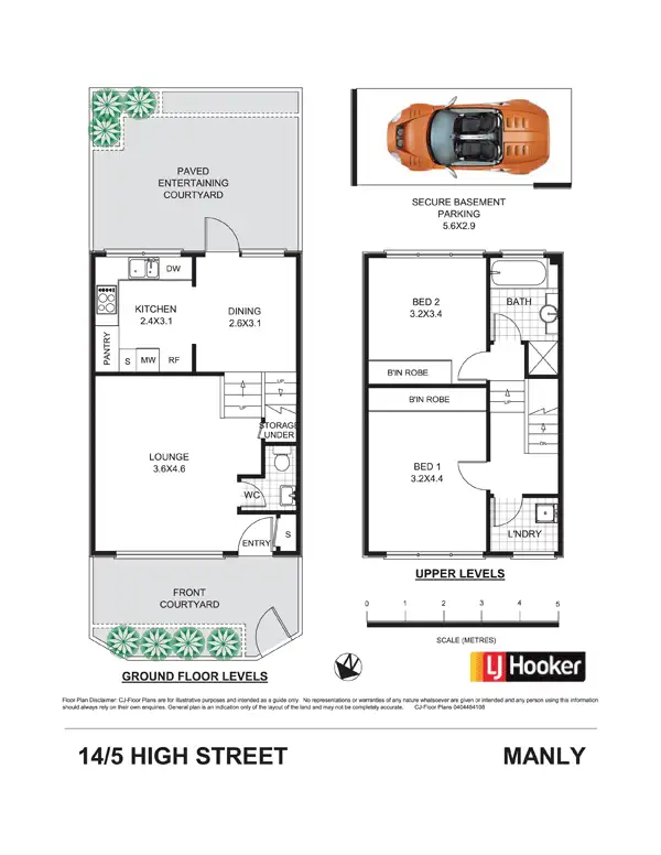 Floorplan of Homely townhouse listing, 14/5-17 High Street, Manly NSW 2095
