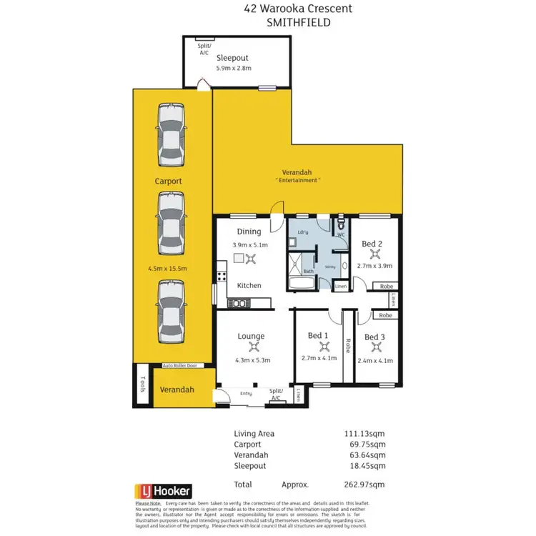Floorplan of Homely house listing, 42 Warooka Crescent, Smithfield SA 5114
