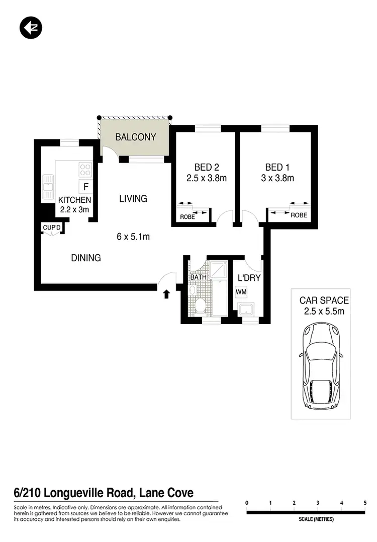 Floorplan of Homely apartment listing, 6/210-214 Longueville Road, Lane Cove NSW 2066