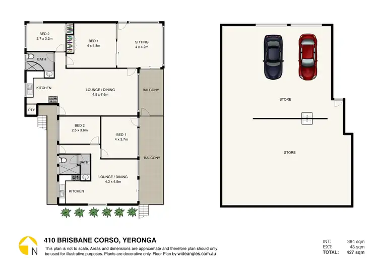 Floorplan of Homely block of units listing, 1-2/410 Brisbane Corso, Yeronga QLD 4104