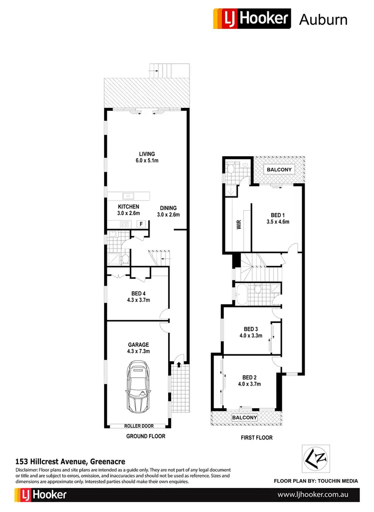 Floorplan of Homely semi-detached listing, 153 Hillcrest Ave, Greenacre NSW 2190