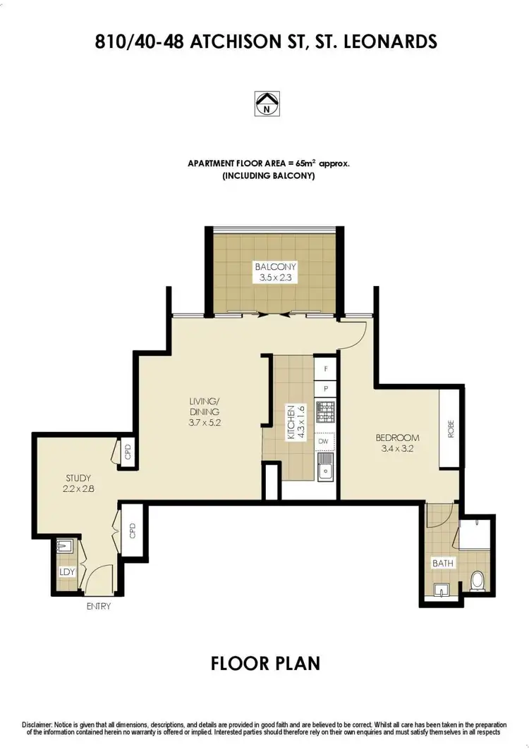 Floorplan of Homely apartment listing, 810/40-48 Atchison Street, St Leonards NSW 2065