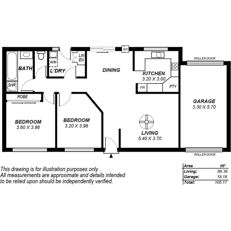 Floorplan of Homely unit listing, 1/9 Munro Street, Glenelg North SA 5045