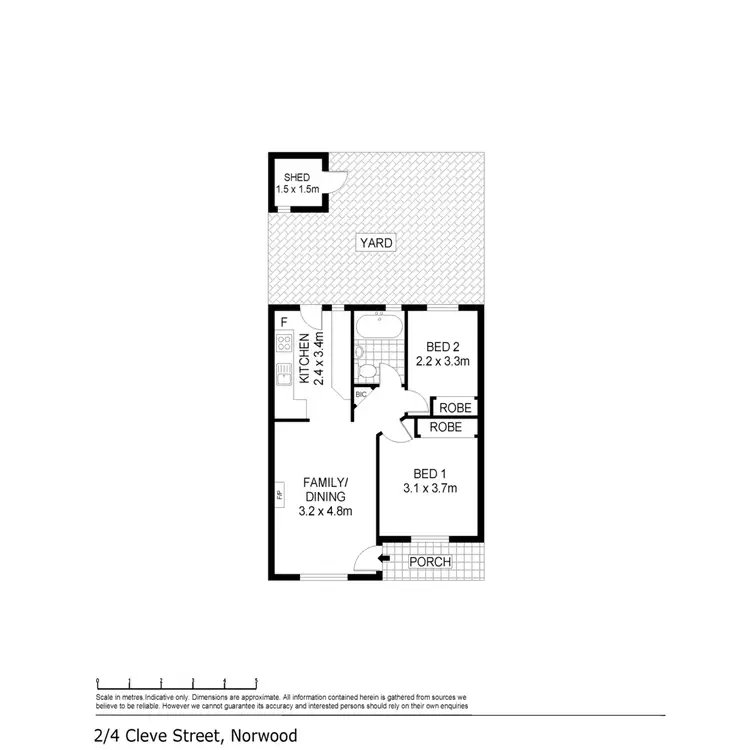 Floorplan of Homely unit listing, 2/4 Cleve Street, Norwood SA 5067