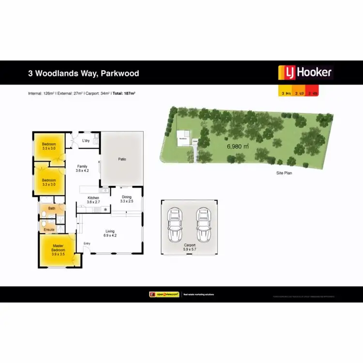 Floorplan of Homely house listing, 3 Woodlands Way, Parkwood QLD 4214