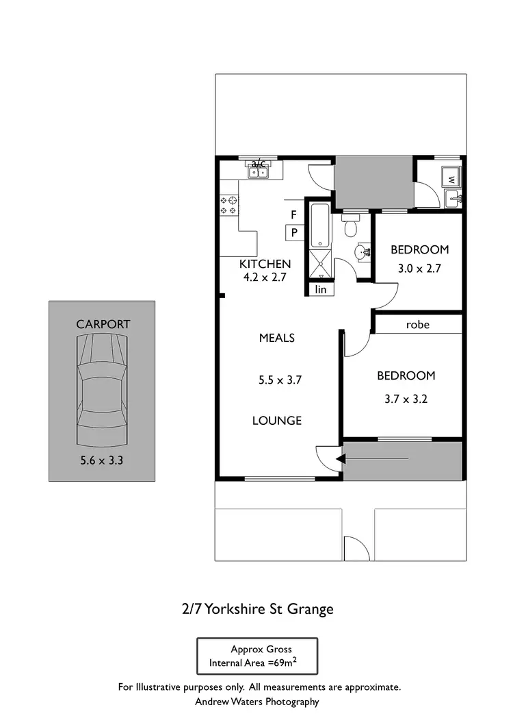 Floorplan of Homely unit listing, 2/7 Yorkshire Street, Grange SA 5022