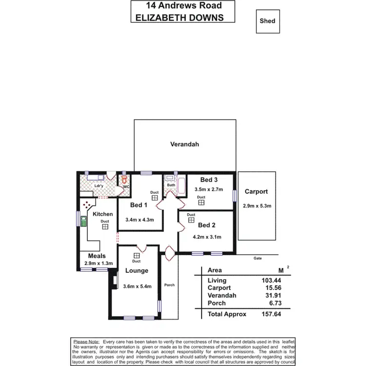 Floorplan of Homely house listing, 14 Andrews Road, Elizabeth Downs SA 5113