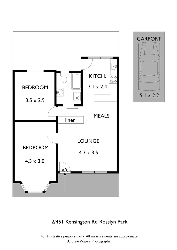 Floorplan of Homely unit listing, 2/451 Kensington Road, Rosslyn Park SA 5072